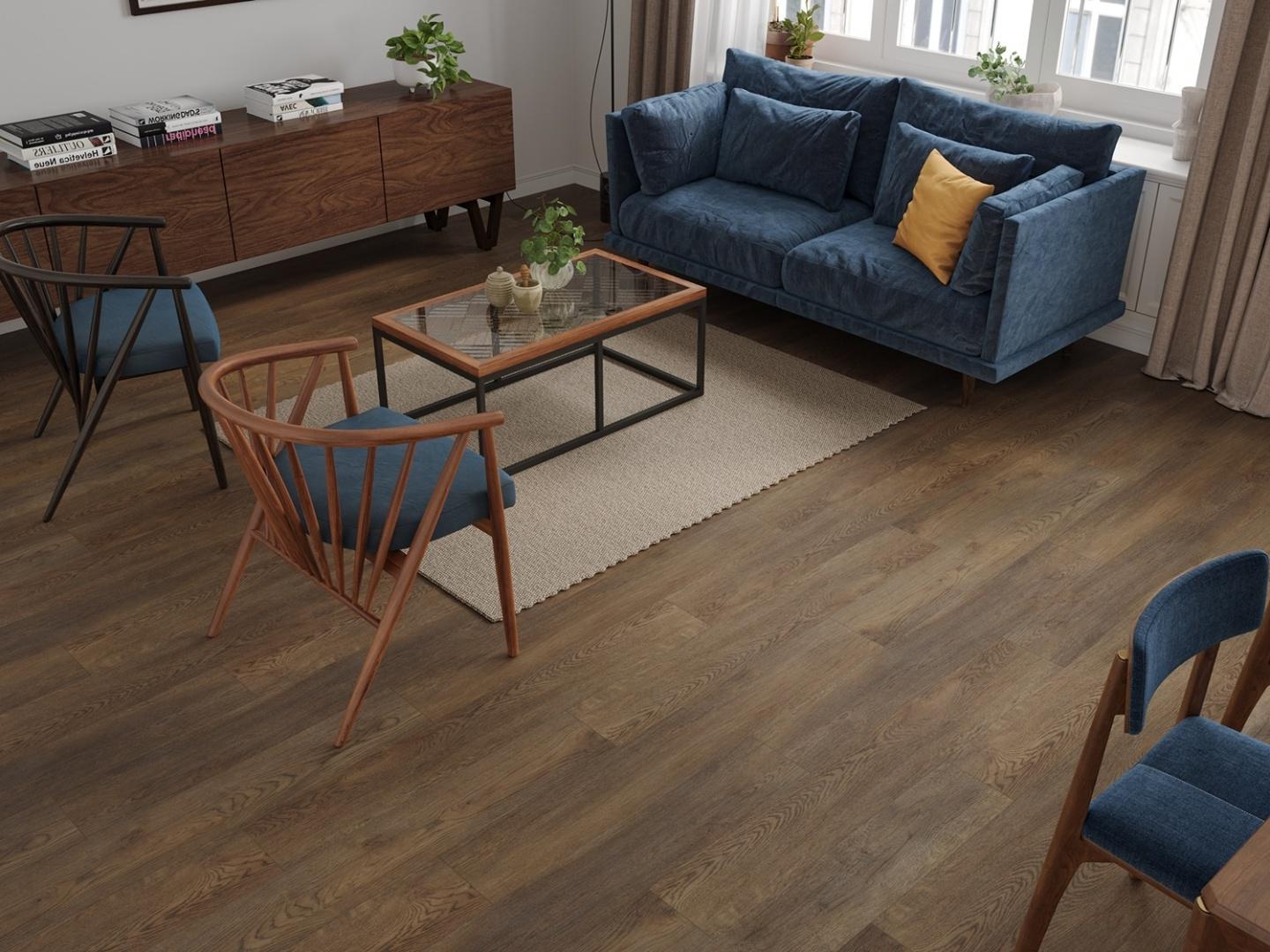 Кварцвиниловая плитка Alpine Floor клеевая Easy Line Дуб Гоен ЕСО 3-45 1219,2×184,15×3 фото в интерьере